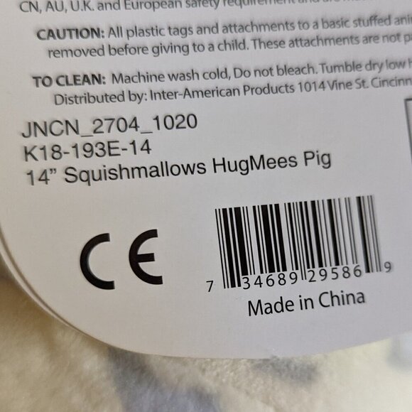 NWT 14" Reese Pig Hug Mees Squishmallows Farm Squad Plush Easter Spring Gift NEW - Picture 8 of 8